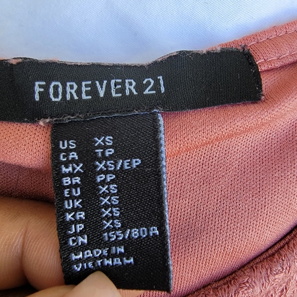 forever 21 waffle knit pull over sleevless mauve dress wmns sz xs - Picture 3 of 4